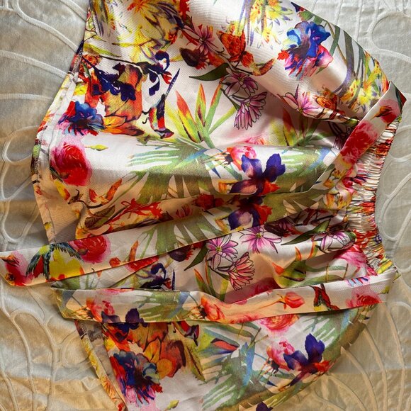 Medium-Revampe Birds in the flowers pattern Puffy Mini - Picture 3 of 16